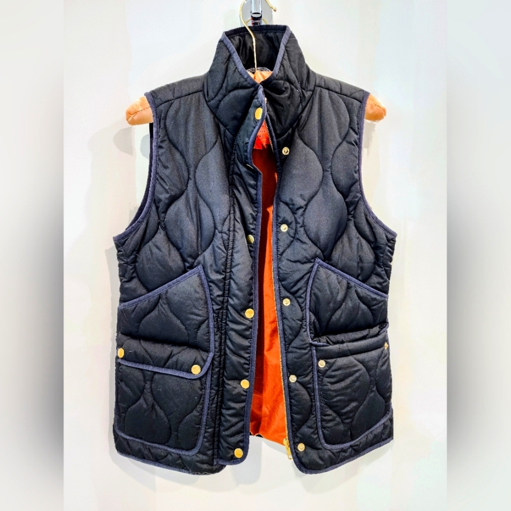 J. Crew Black Signature Puffer Vest